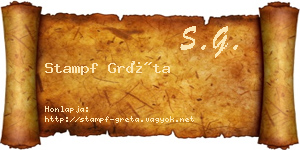 Stampf Gréta névjegykártya